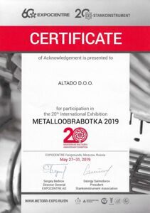 Certificate MO2019